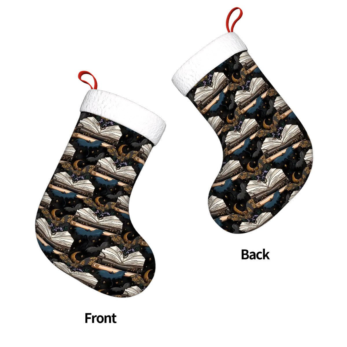 Book dragons at night bookish Plush Christmas Stockings