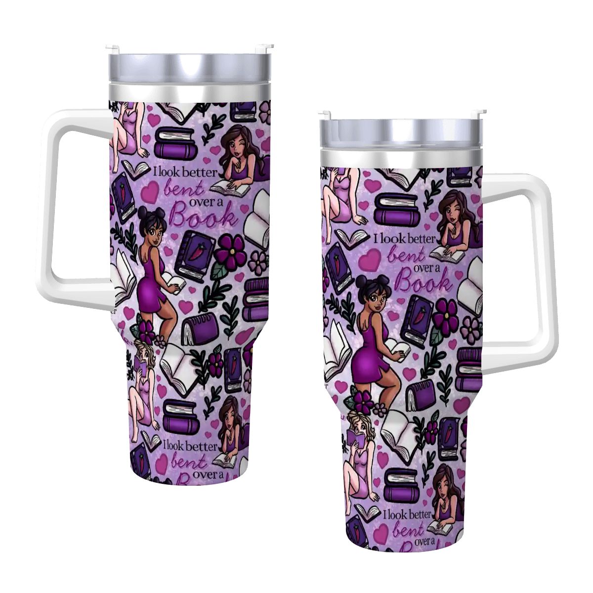 I look better bent over a book bookish 40oz travel mug