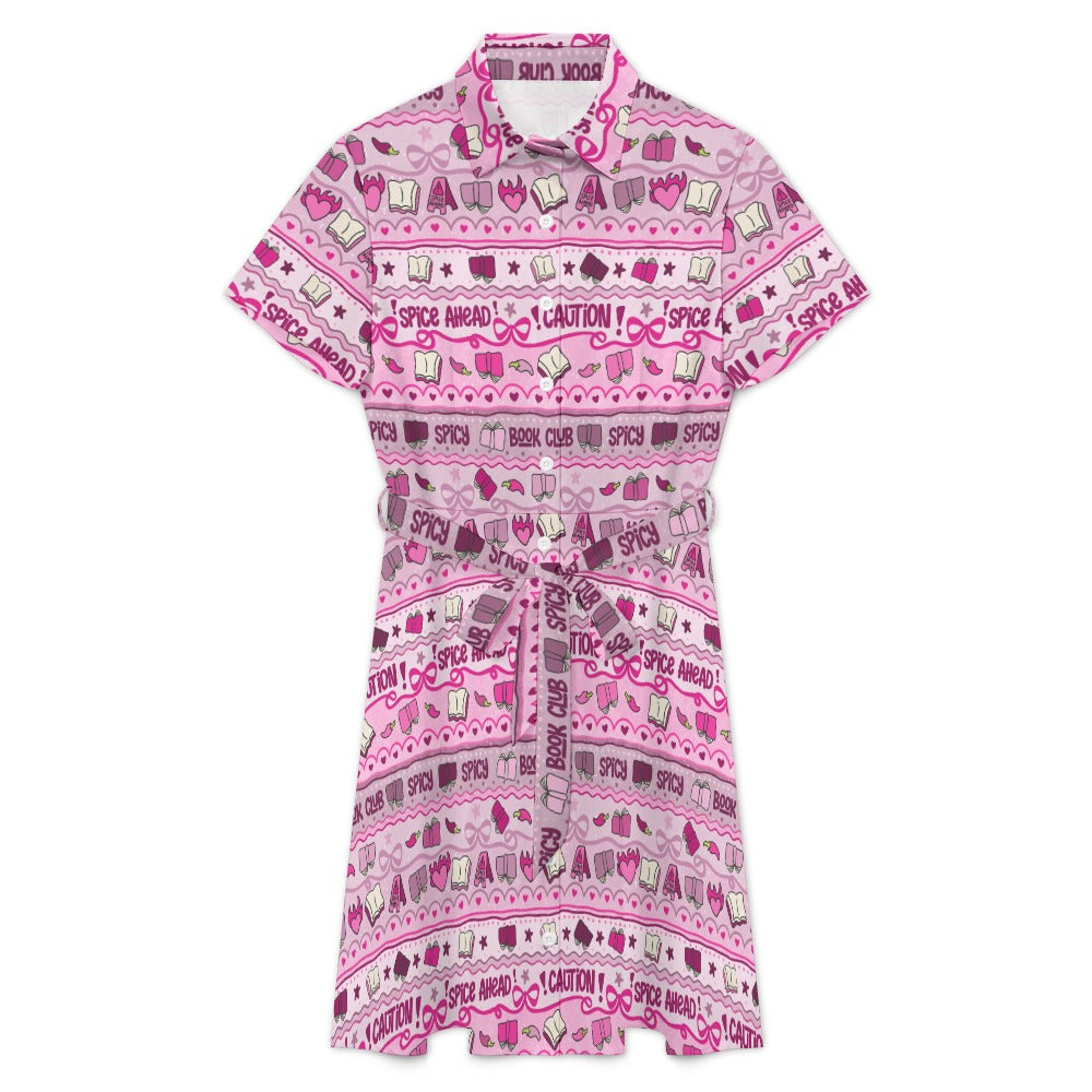 Caution smut ahead bookish shirt dress
