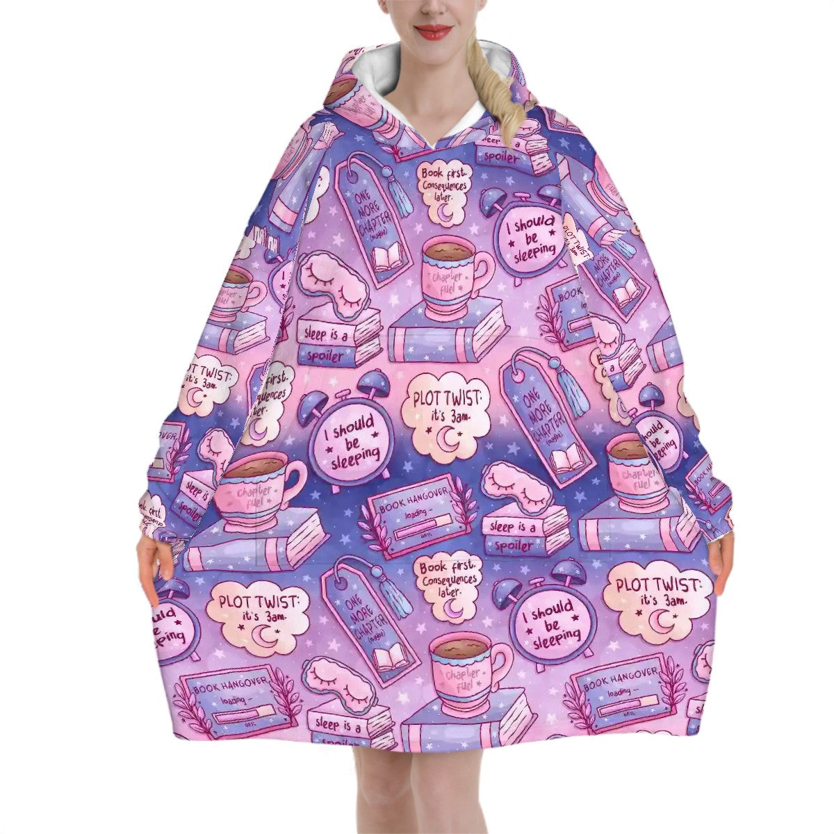 3am reading club ombre bookish blanket hoodie