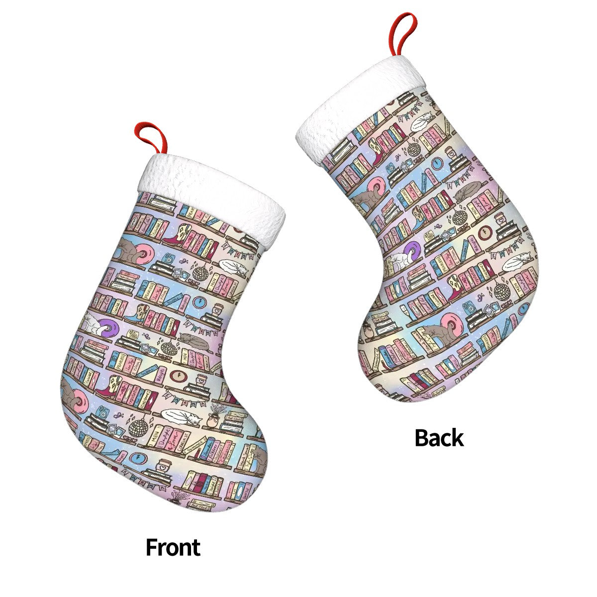Taylors book shelf bookish christmas stocking