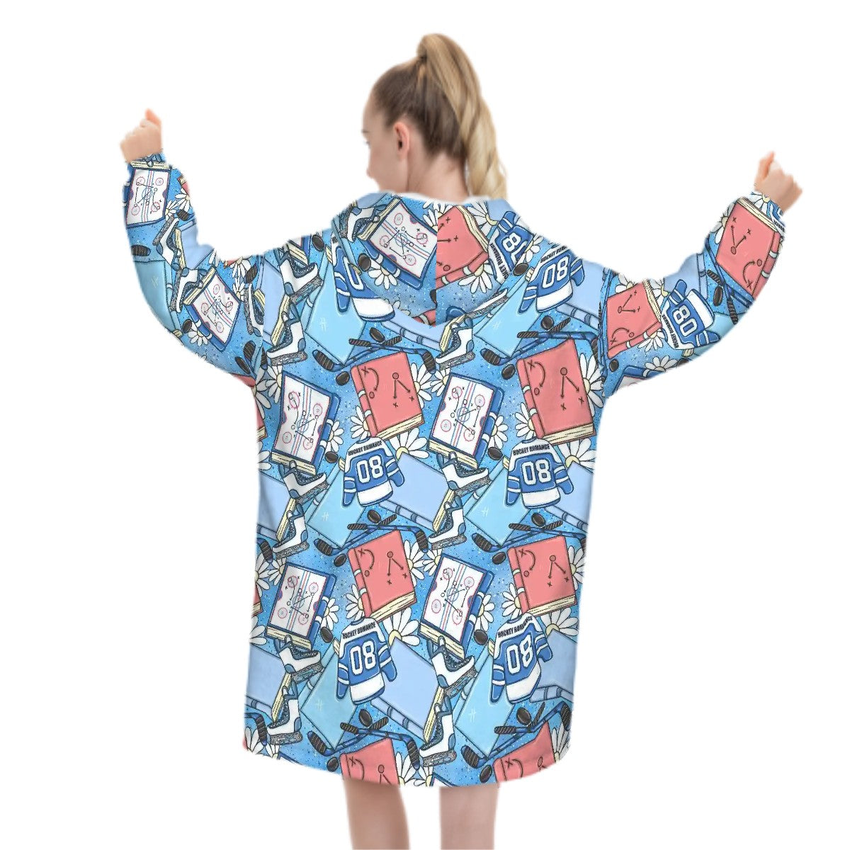 Hockey romance bookish blanket hoodie