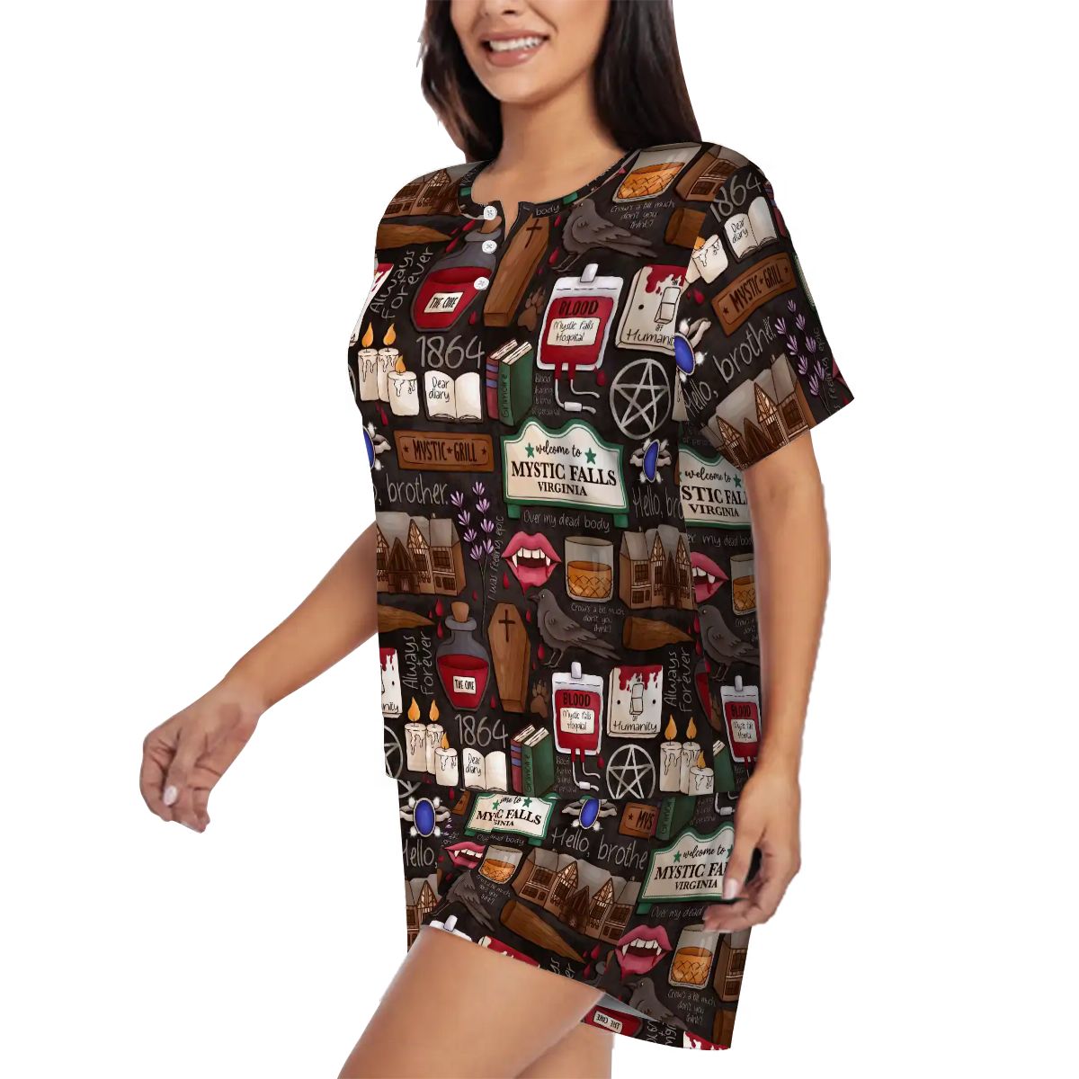 Mystic falls TVD vampire pajamas pjs pyjamas