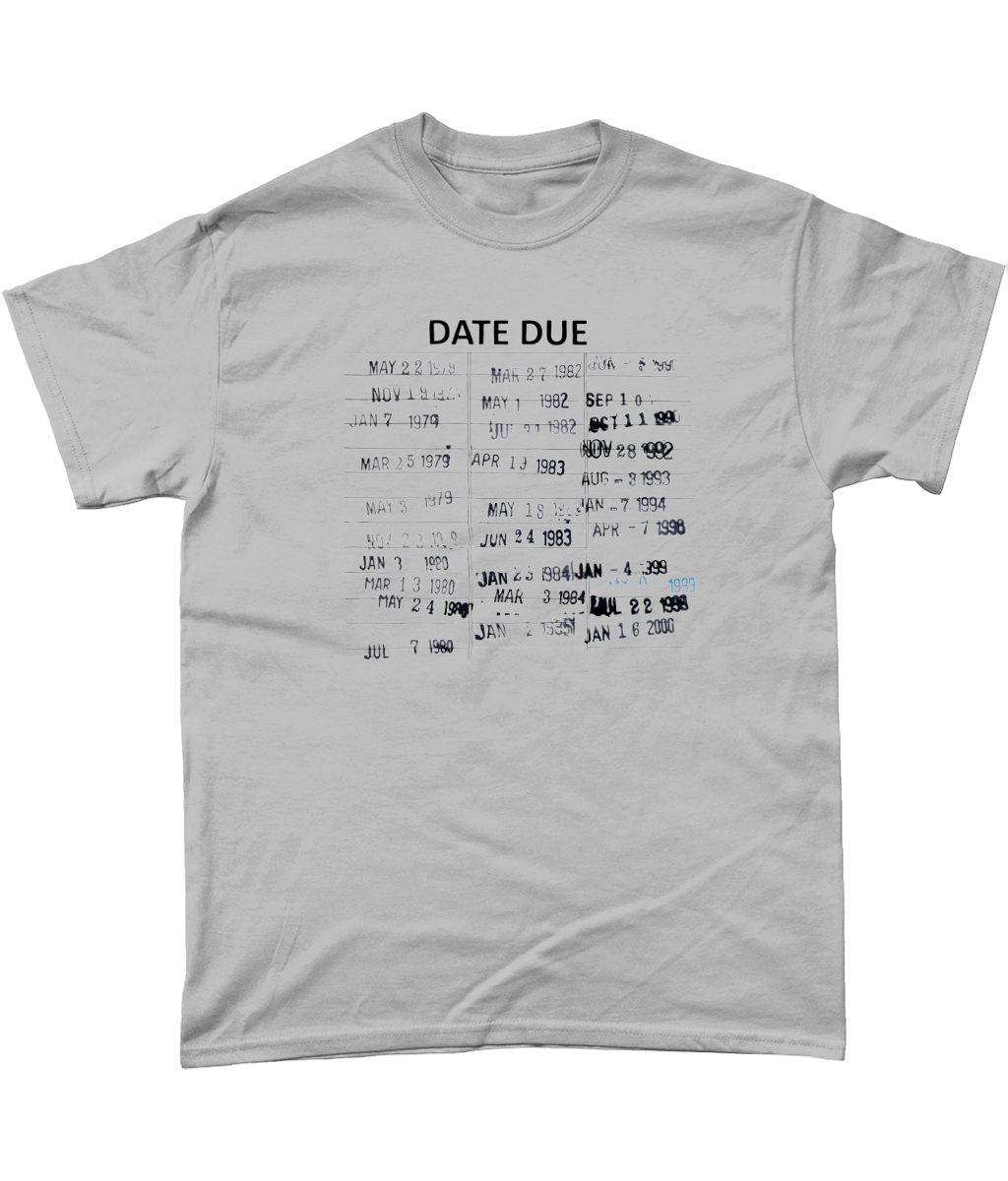 Due date library stamps bookish t-shirt