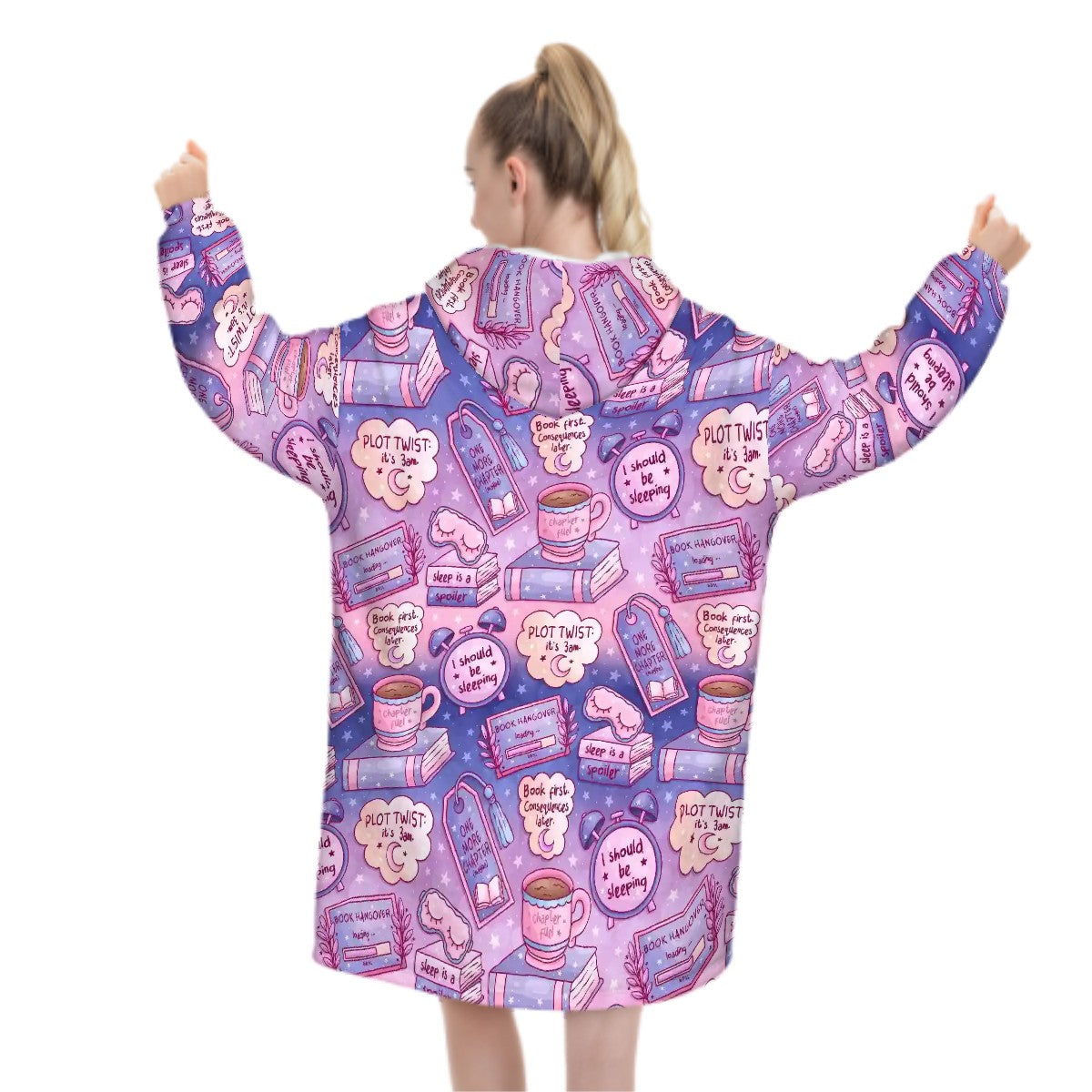 3am reading club ombre bookish blanket hoodie