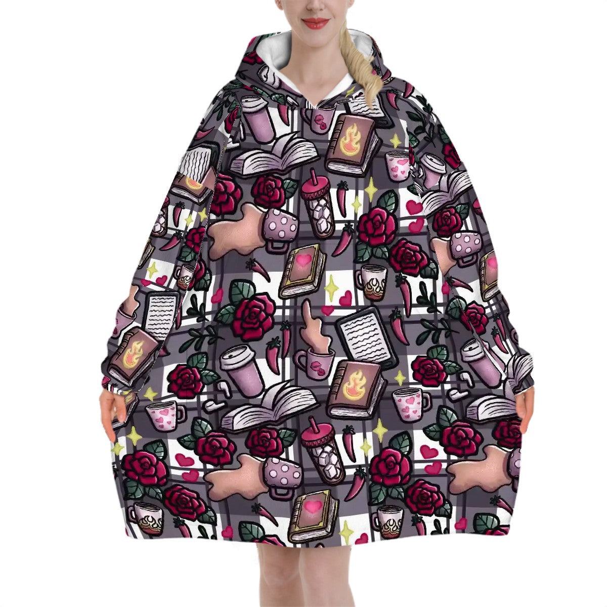Coffee, books and smut bookish hooded blanket