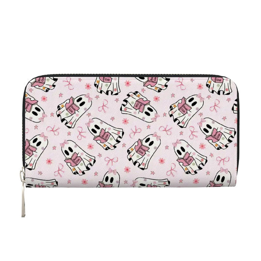 Cute book club ghost bookish vegan leather wallet purse