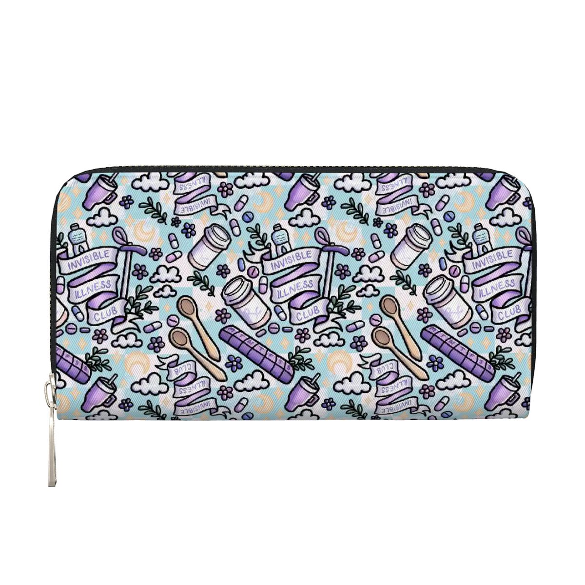 Invisible illness vegan leather wallet purse