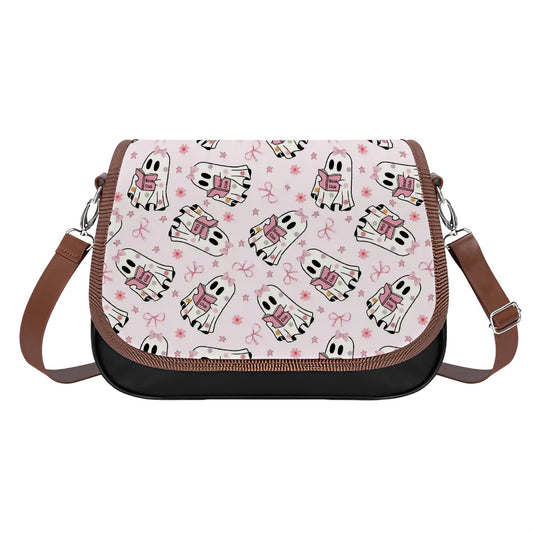 Cute reading ghosts bookish vegan leather bag satchel handbag