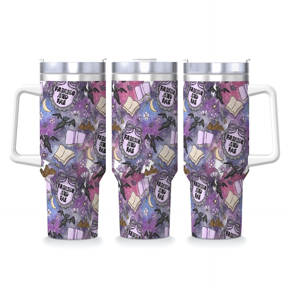 Faeries and fae romantasy fantasy bookish travel mug 40oz
