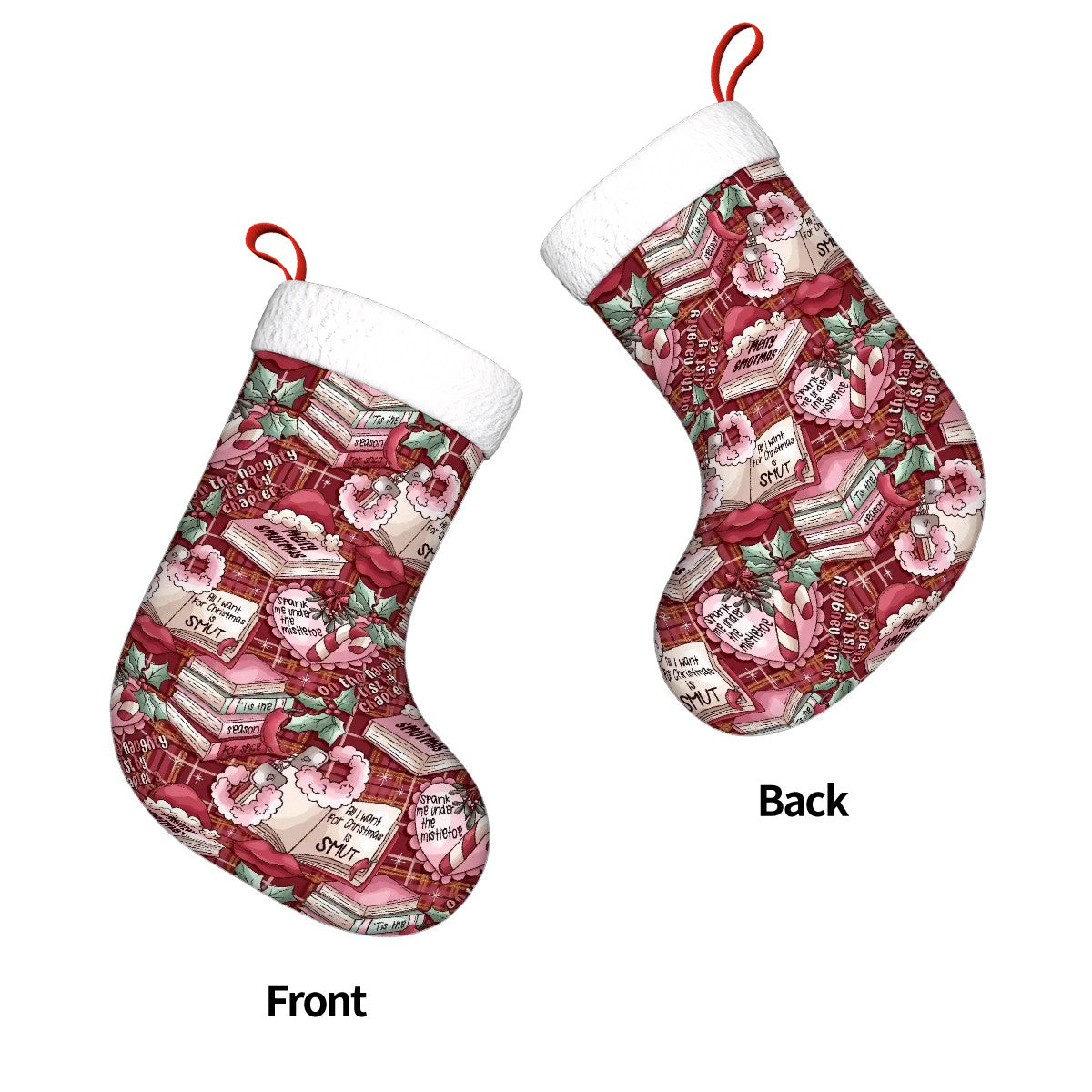 Merry smutmas bookish naughtly list Plush Christmas Stockings