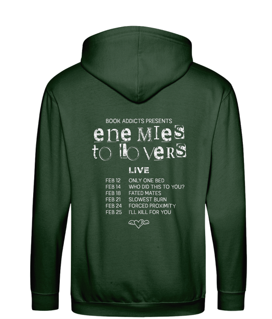 Enemies To Lovers zip up bookish hoodie