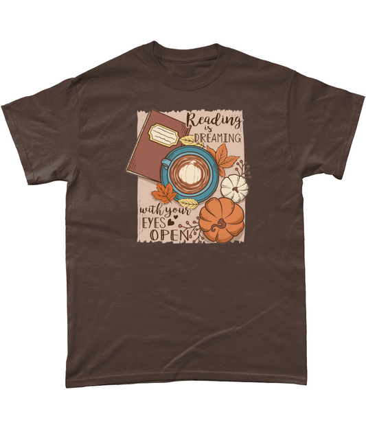 Reading is dreaming with eyes wide open bookish t-shirt