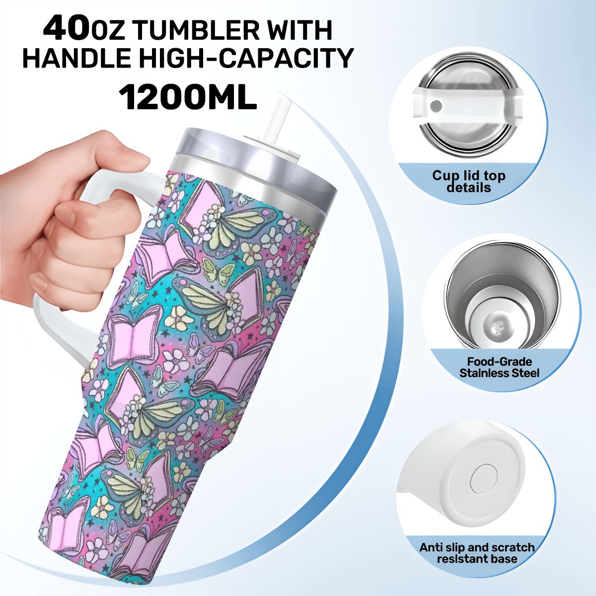 Bookerfly bookish 40oz travel mug