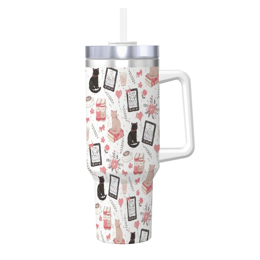 Love cats and kindles bookish 40oz travel mug