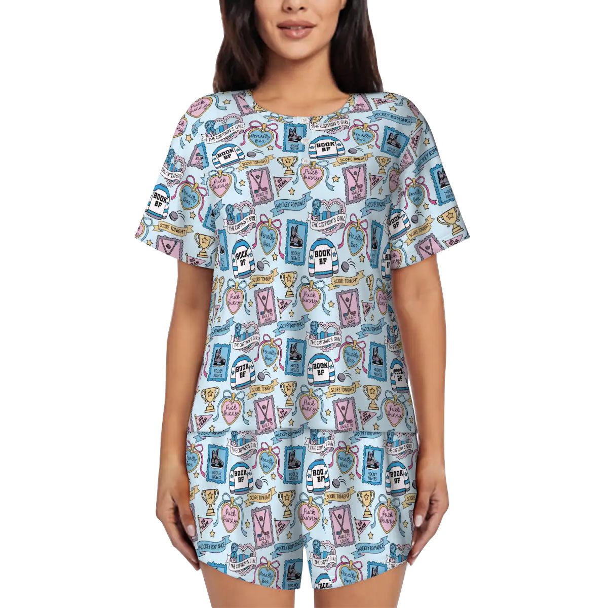 Hockey romance stamps bookish pjs pajamas pyjamas
