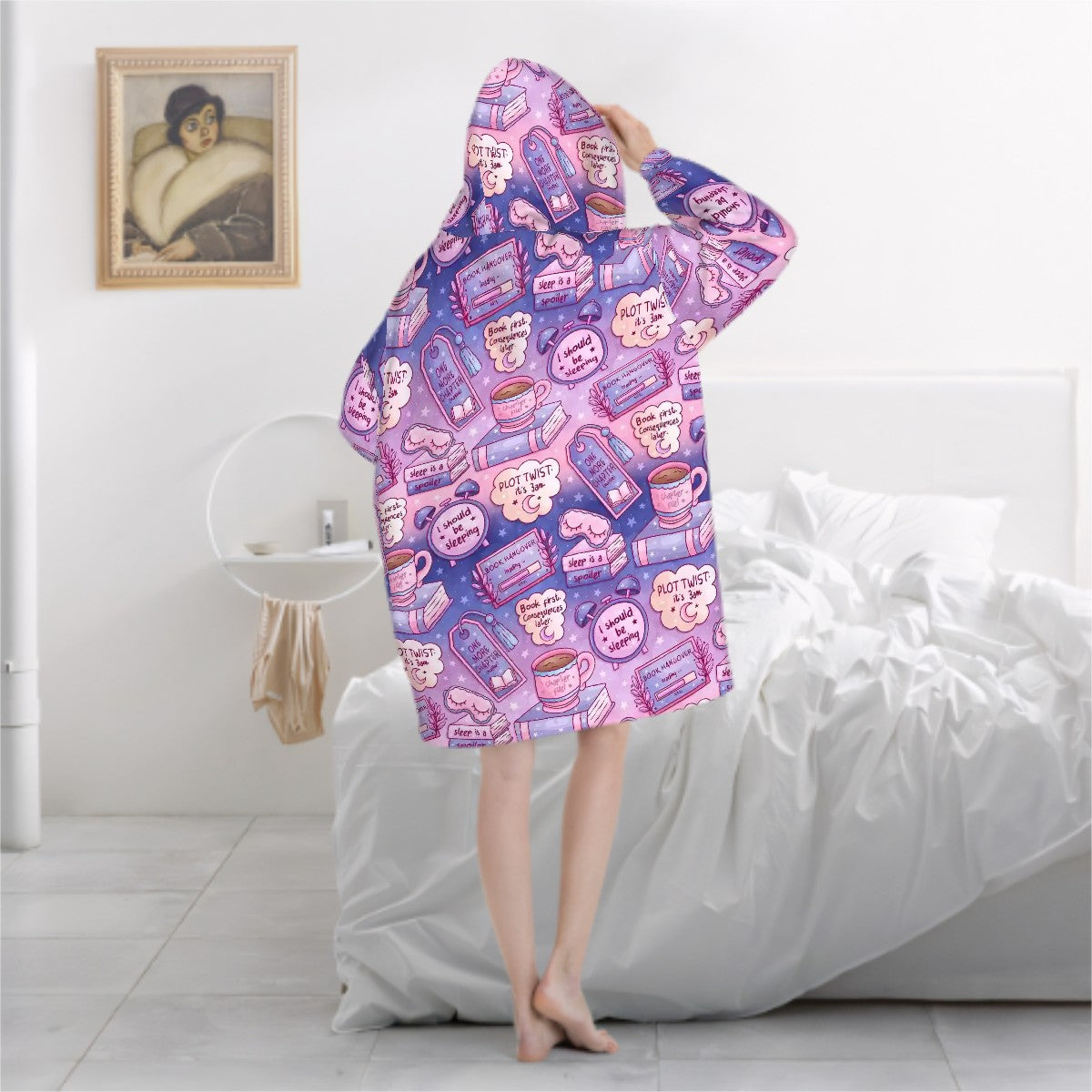 3am reading club ombre bookish blanket hoodie