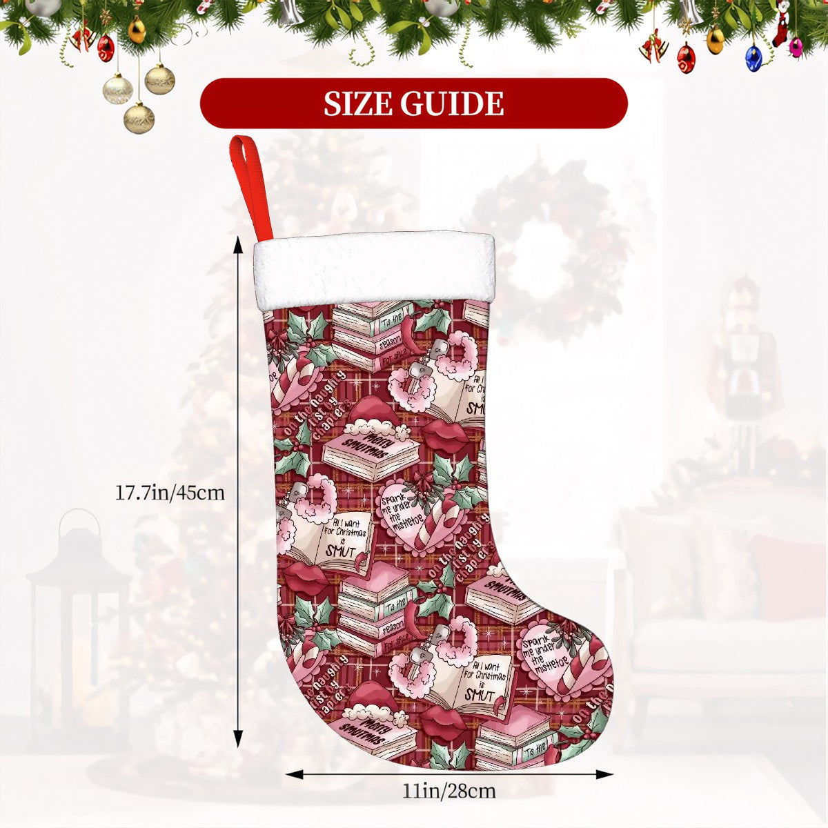 Merry smutmas bookish naughtly list Plush Christmas Stockings