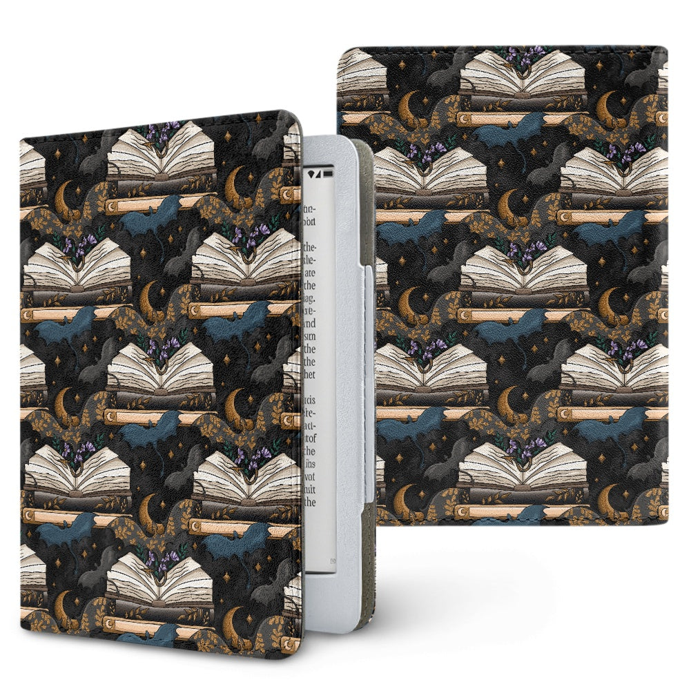 Book dragons at night booish vegan PU cover for Kindle paperwhite 11th and 12th generation
