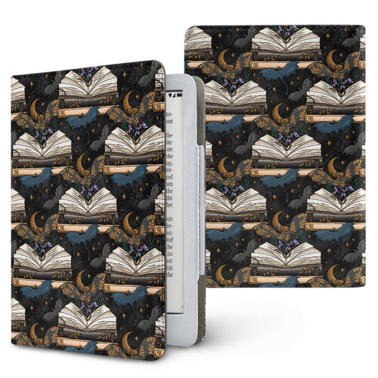 Book dragons at night booish vegan PU cover for Kindle paperwhite 11th and 12th generation