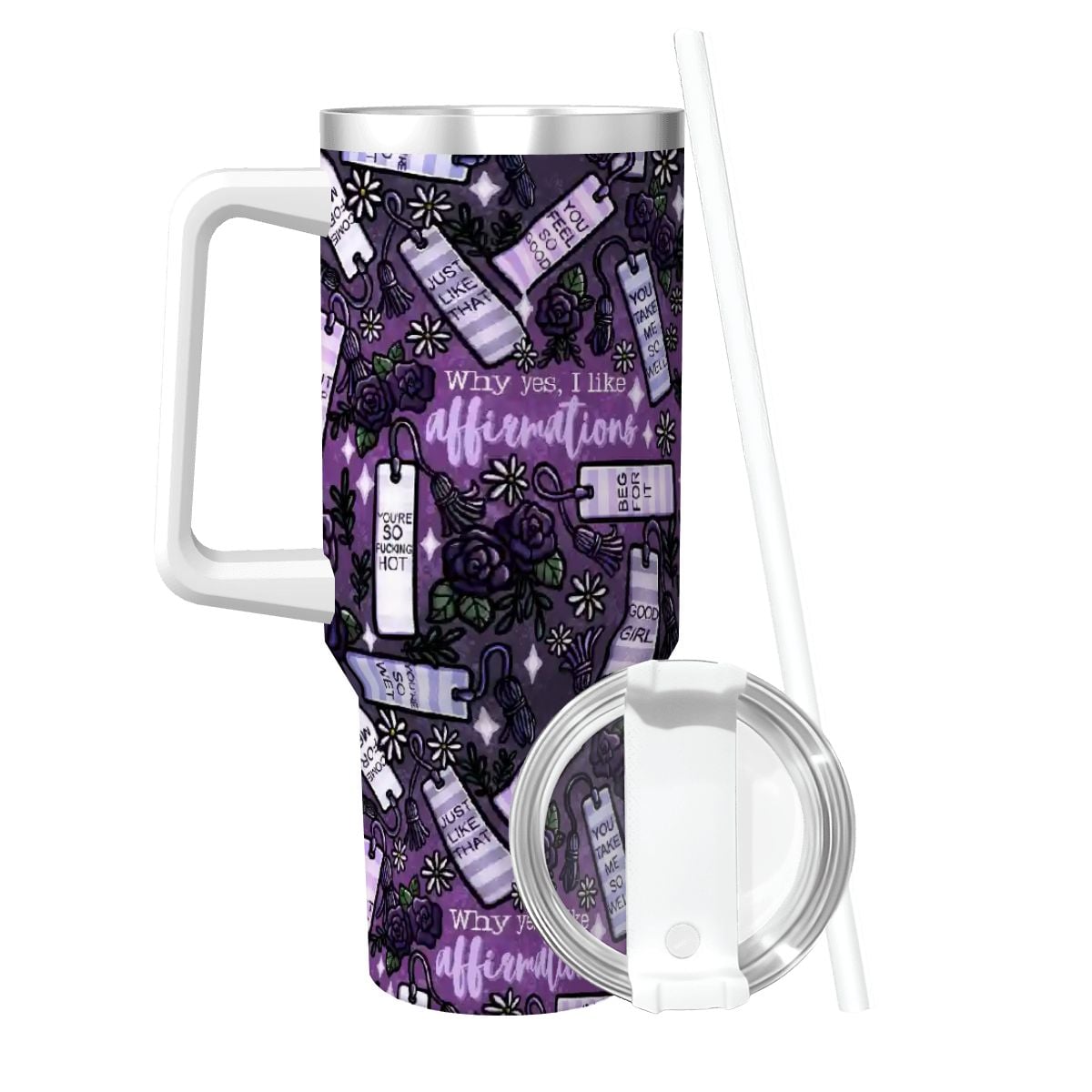 Yes I like affirmations smutty bookish 40oz travel mug