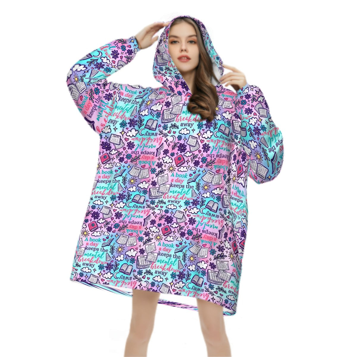 A book a day keeps the mental breakdown away hooded blanket. Please read product description