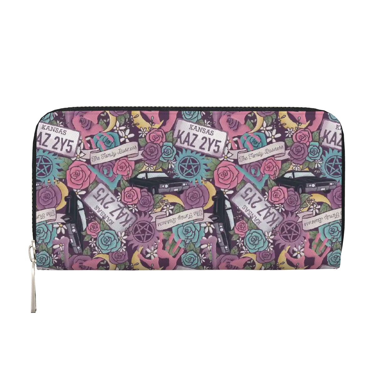 Floral supernatural kansas vegan leather wallet purse