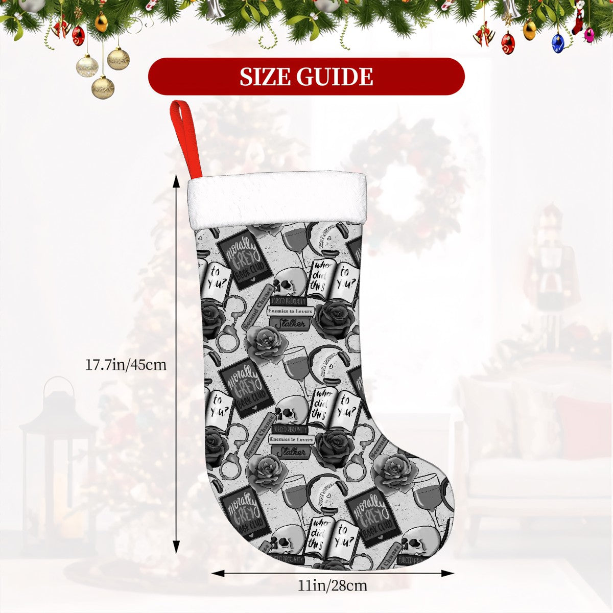 Morally grey dark romance bookish christmas stocking