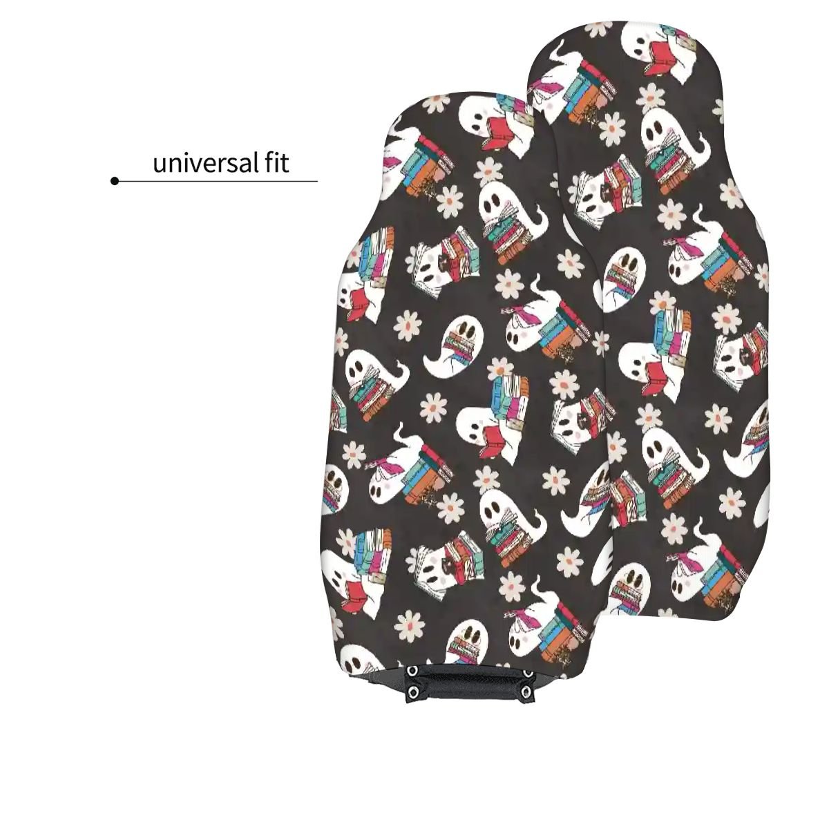 Booooook bookish ghost Car Front Seat Covers