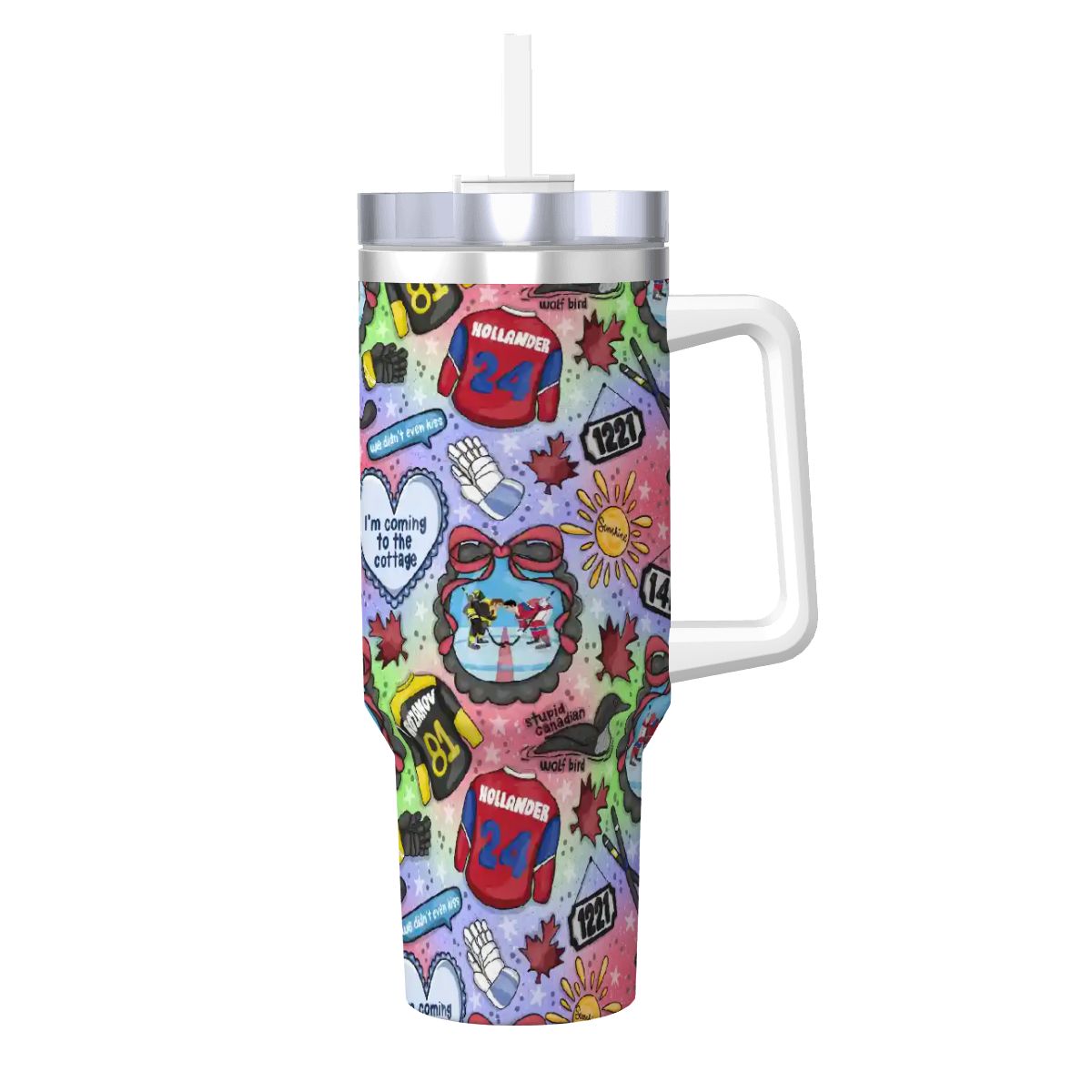 Heated Hockey mm romance bookish 40oz travel mug
