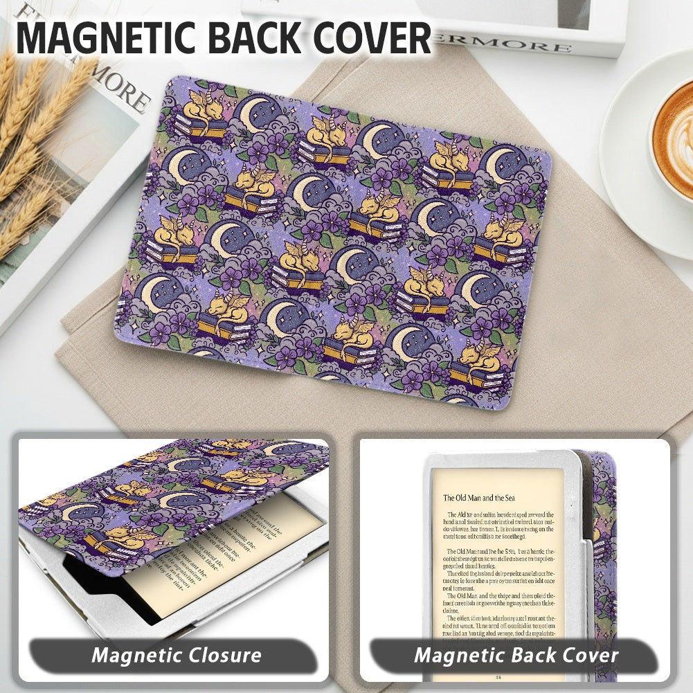 Sleeping gold book dragon bookish PU cover for Kindle paperwhite 11th and 12th gen