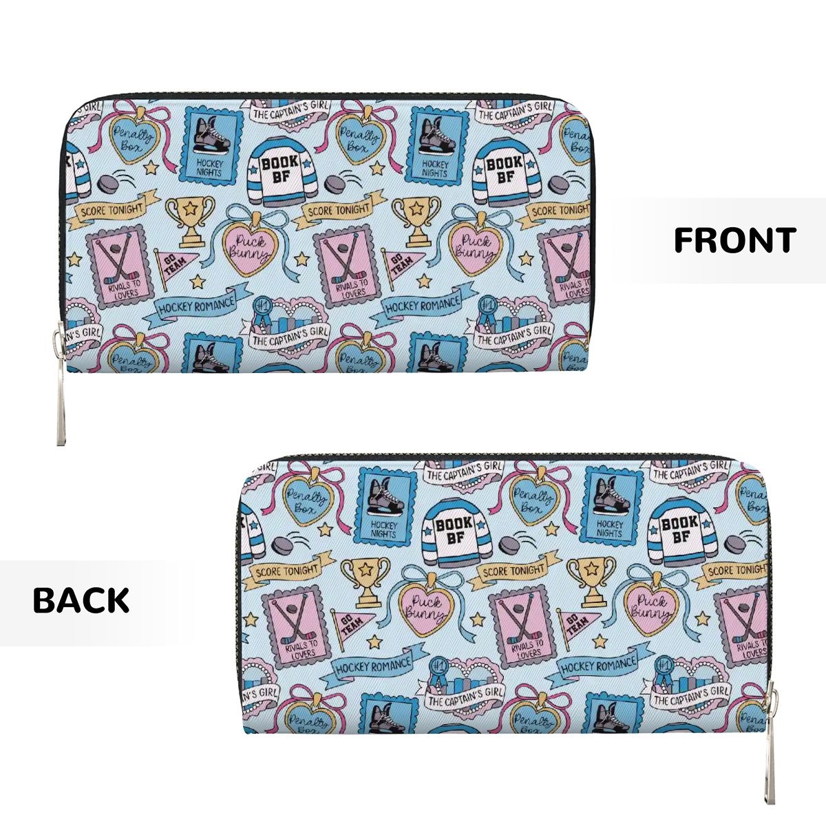 Hockey romance stamps bookish wallet purse