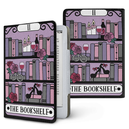 The bookshelf reader tarot style PU cover for Kindle paperwhite 11th 12th generation wallet style e-reader case in vegan leather