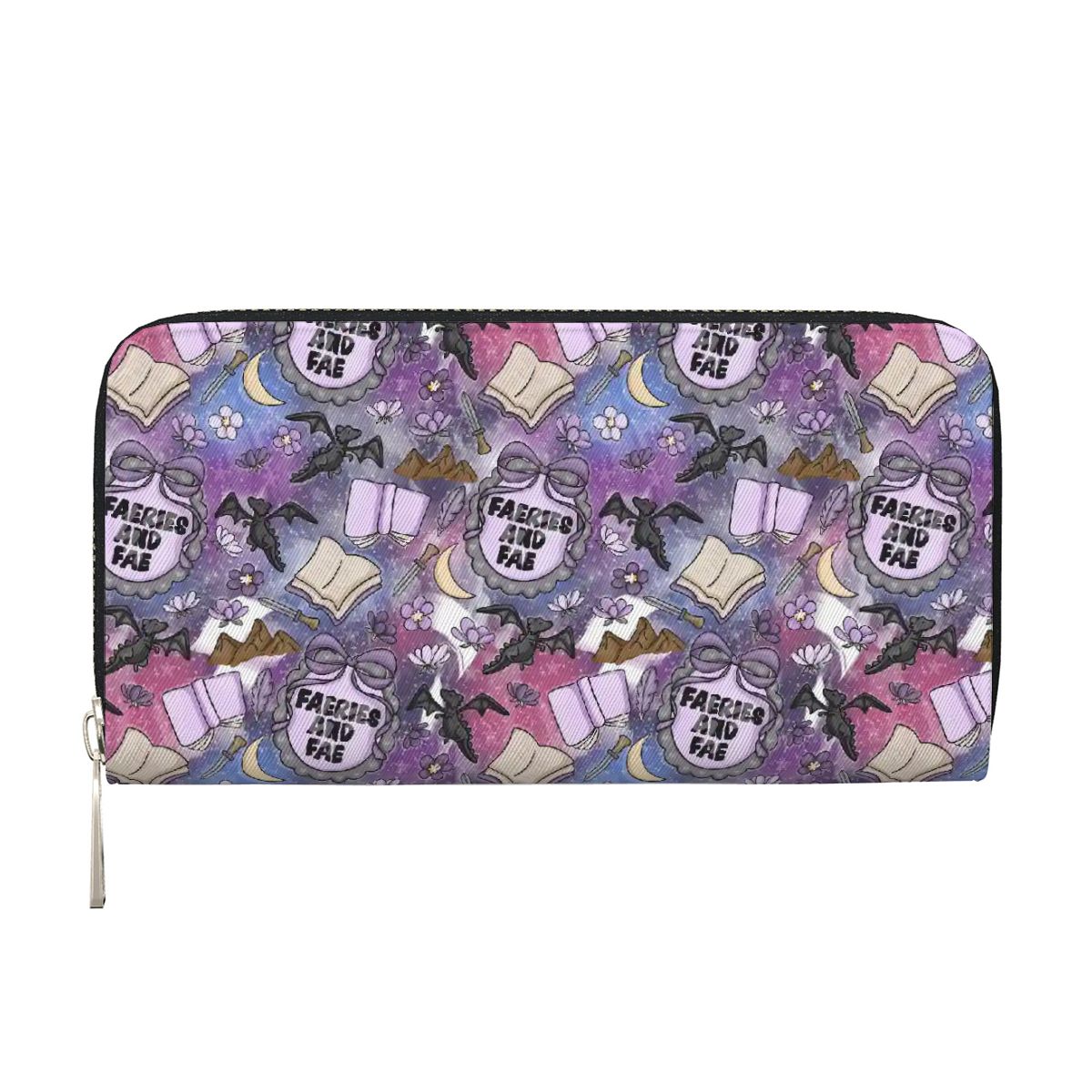 Faeries and fae bookish romantasy vegan leather wallet purse