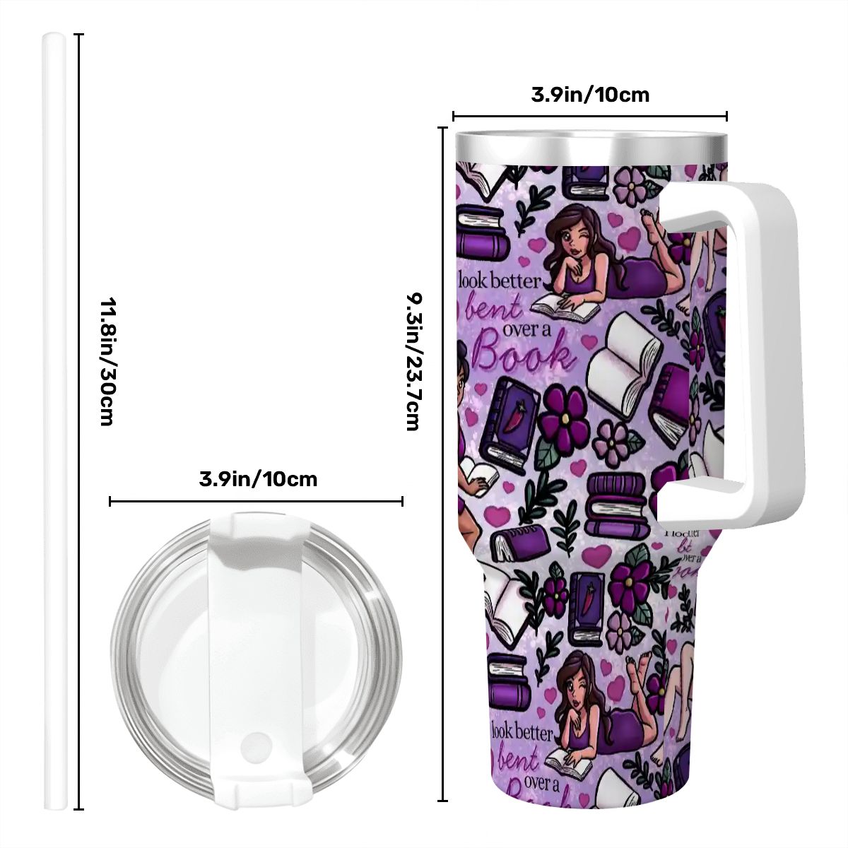 I look better bent over a book bookish 40oz travel mug