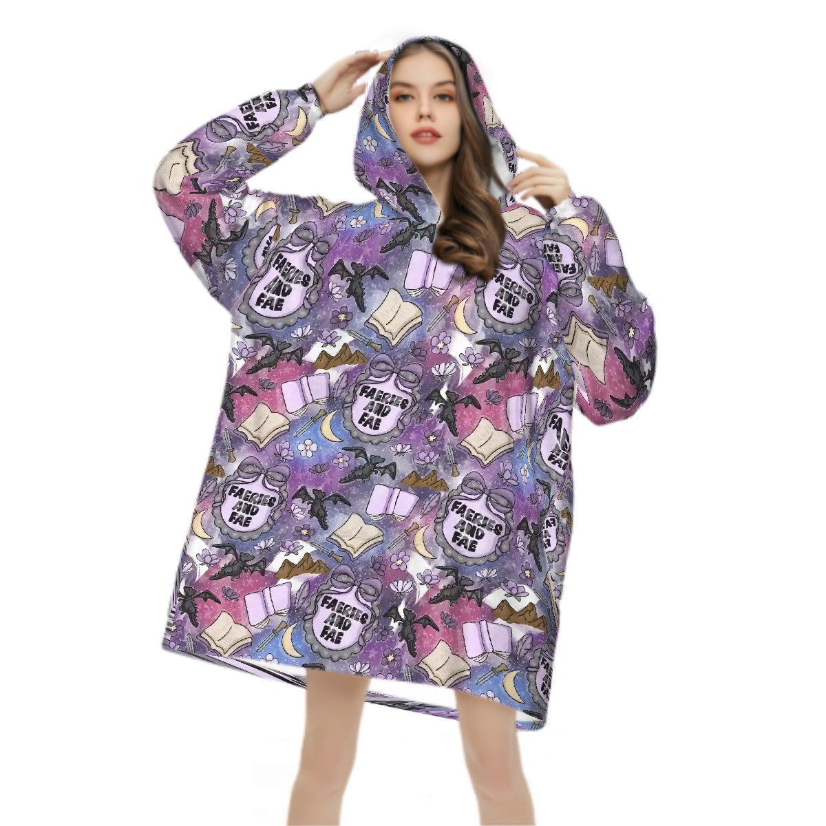 Faeries and fae romantasy bookish blanket hoodie