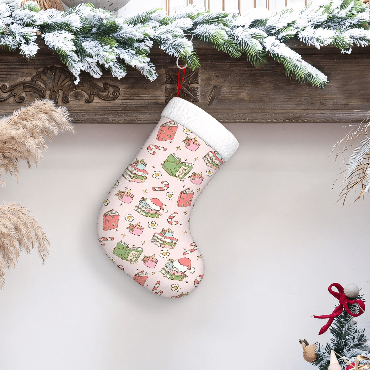 Bookish christmas Plush Christmas Stockings