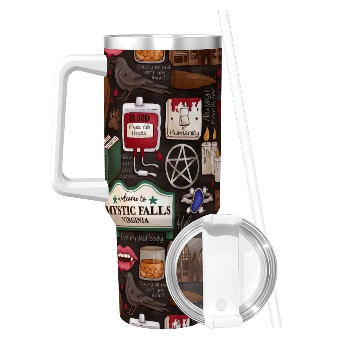 TVD hello brother salvatore travel mug 40oz