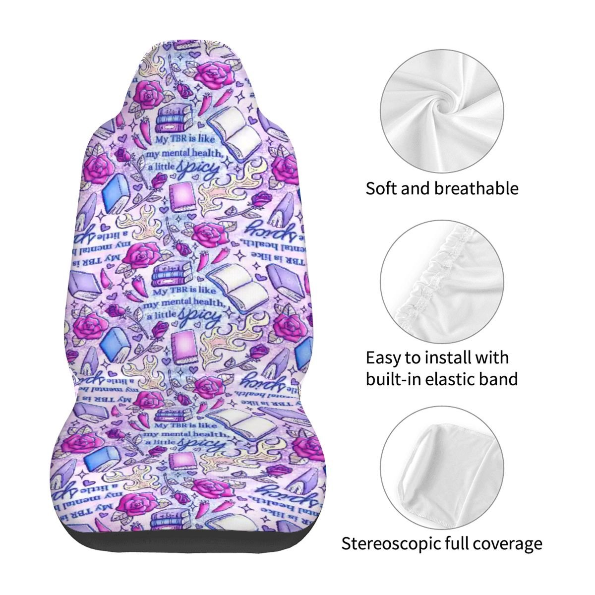 My TBR is like my mental health- spicy bookish Car Front Seat Covers