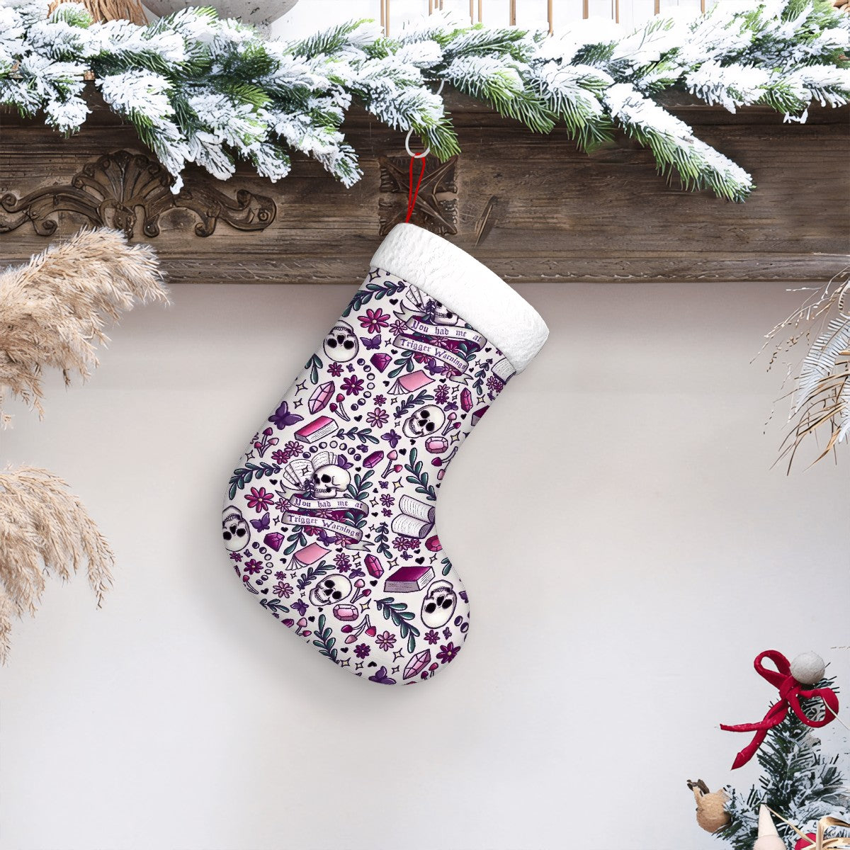You had me at trigger warnings bookish dark romance Plush Christmas Stockings
