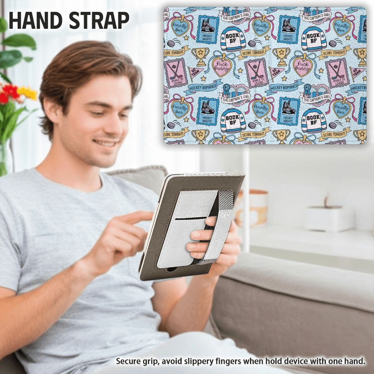 Hockey Romance stamps kindle case for paperwhite 11th 12th gen and coloursoft