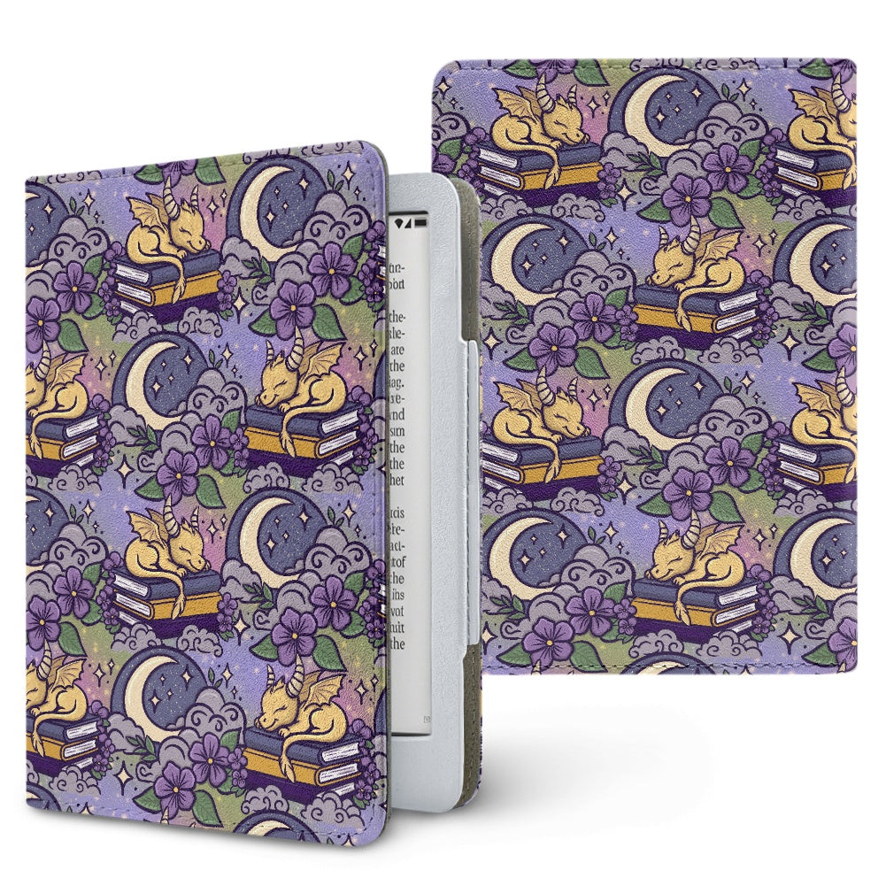 Sleeping gold book dragon bookish PU cover for Kindle paperwhite 11th and 12th gen