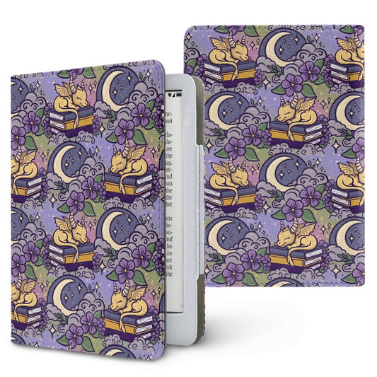 Sleeping gold book dragon bookish PU cover for Kindle paperwhite 11th and 12th gen