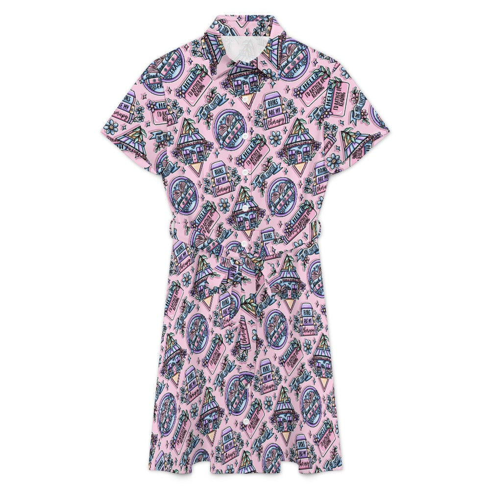 Pink bookish tattoo bookish shirt dress