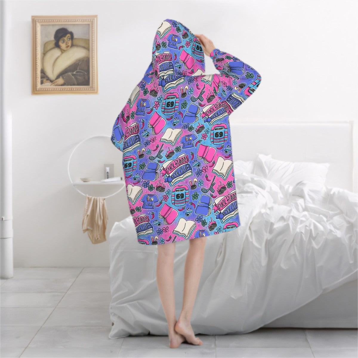 Puck bunny hockey romance bookish blanket hoodie