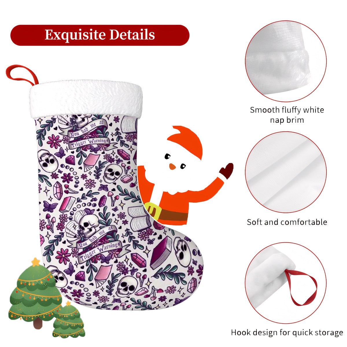 You had me at trigger warnings bookish dark romance Plush Christmas Stockings