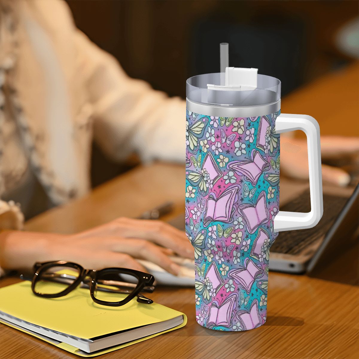 Bookerfly bookish 40oz travel mug