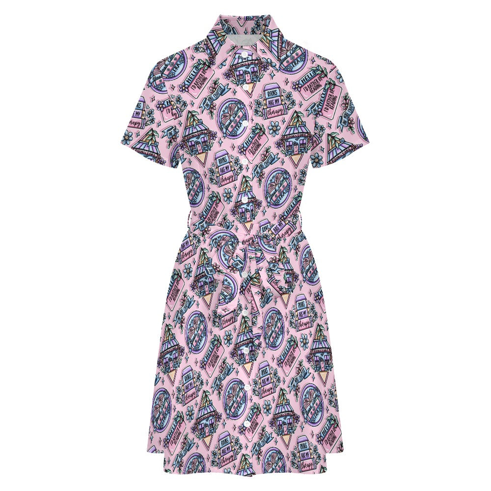 Pink bookish tattoo bookish shirt dress