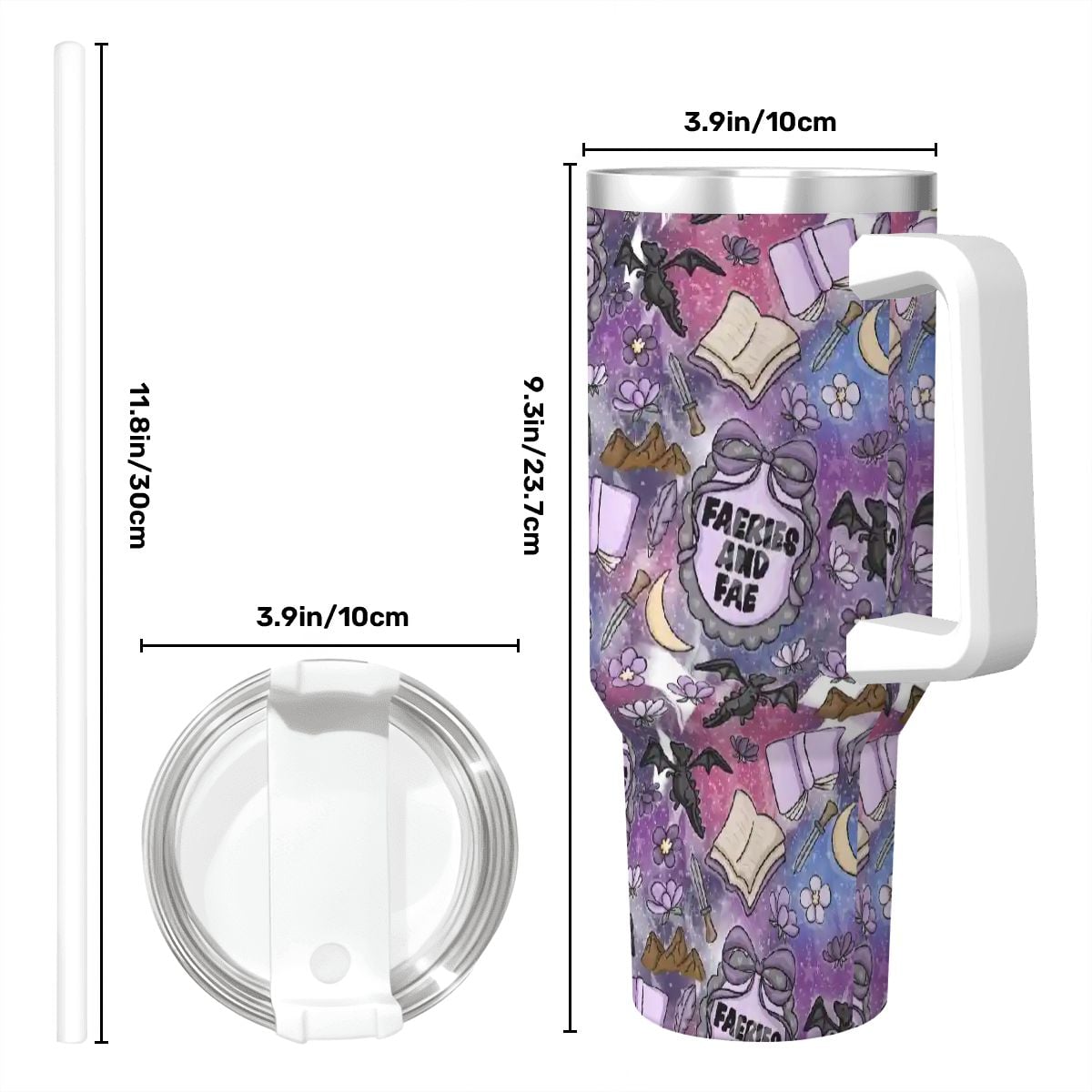 Faeries and fae romantasy fantasy bookish travel mug 40oz