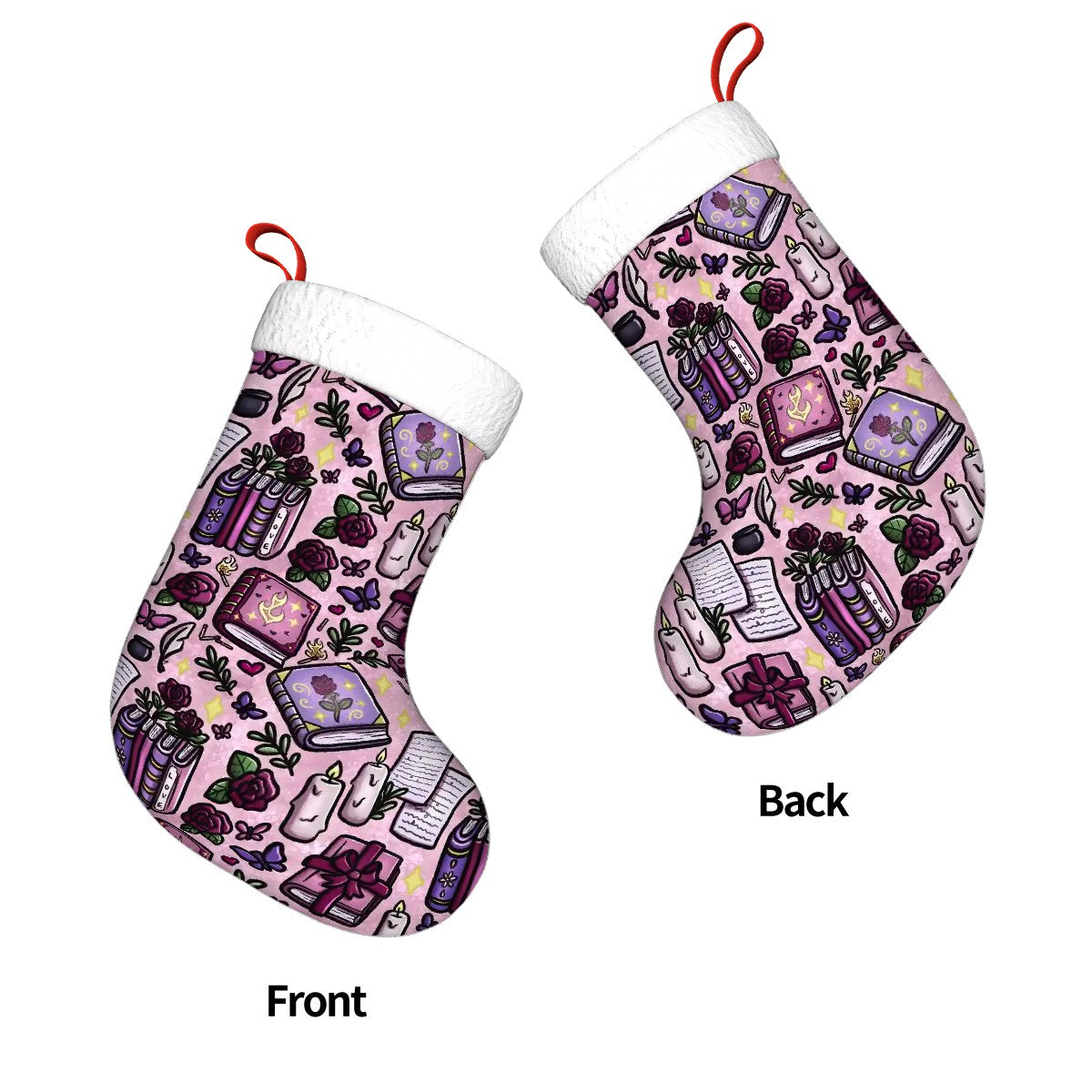 Slow burn bookish christmas stocking, book lover xmas decoration